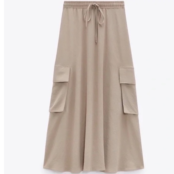 Zara Tan Cargo Maxi Skirt - Picture 2 of 4
